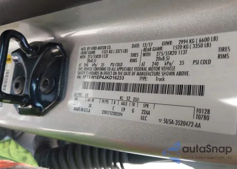 2018 Ford F-150 Xl from USA, damaged, VIN 1FTEW1EP4JKD16233